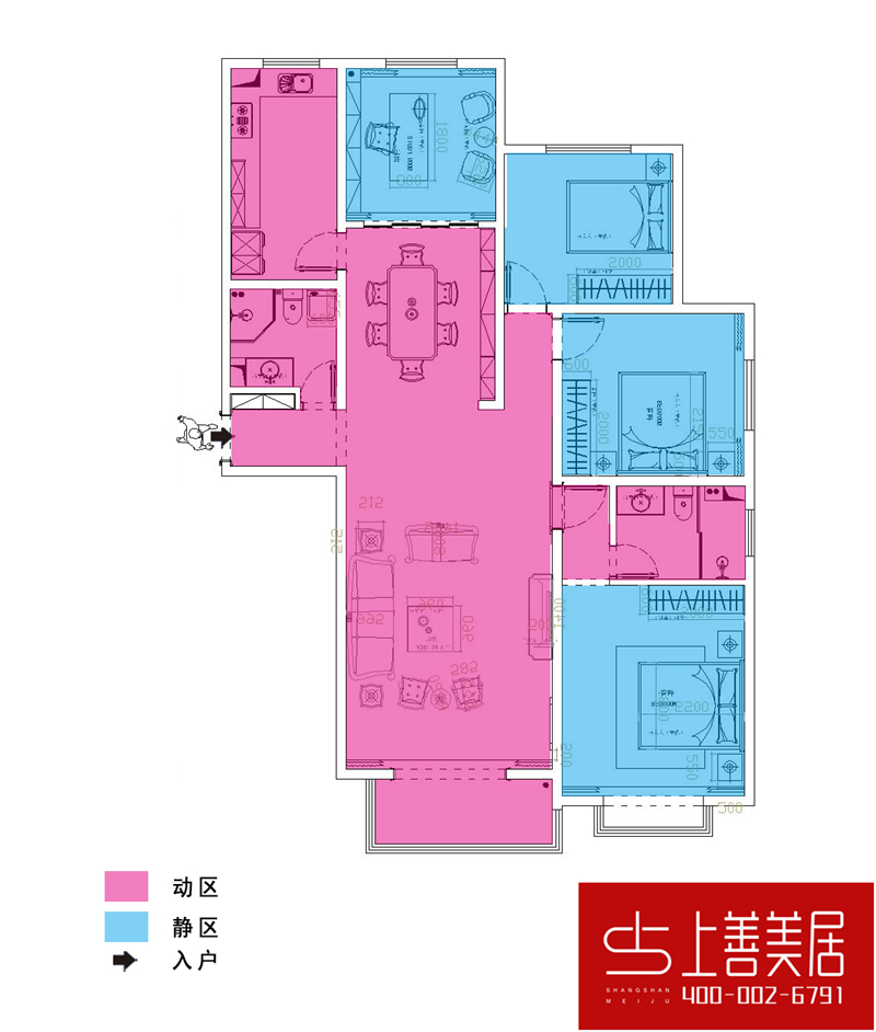 同祥城190平四室两厅现代风格装修效果图