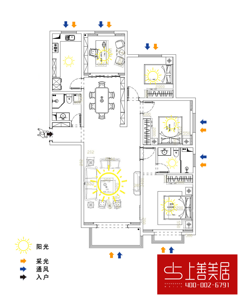 同祥城190平四室两厅现代风格装修效果图