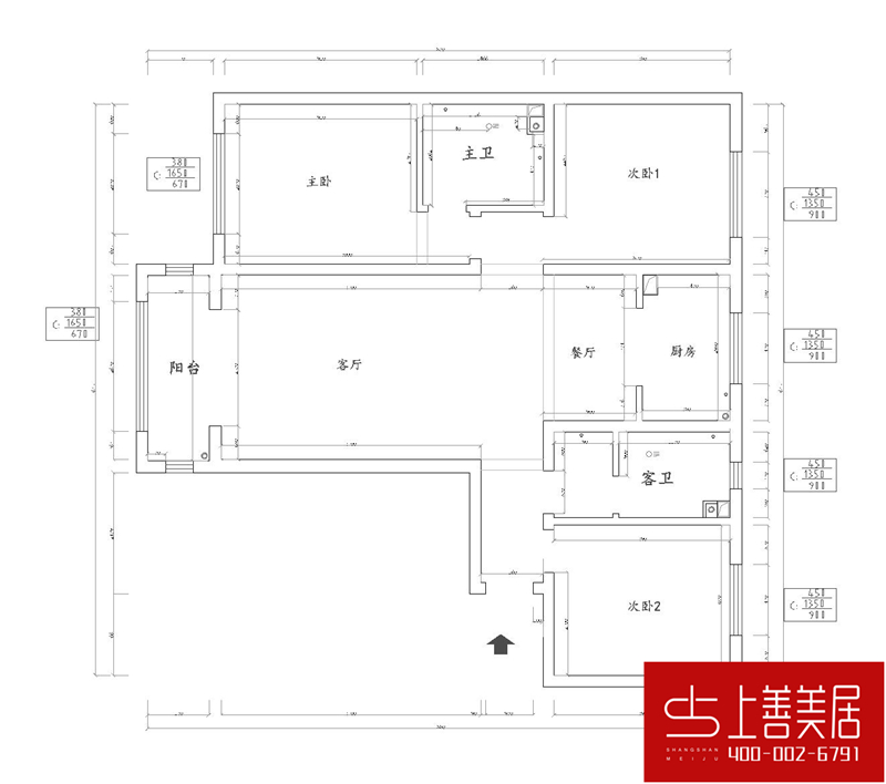 汇君城129平三室两厅简约欧式装修效果图