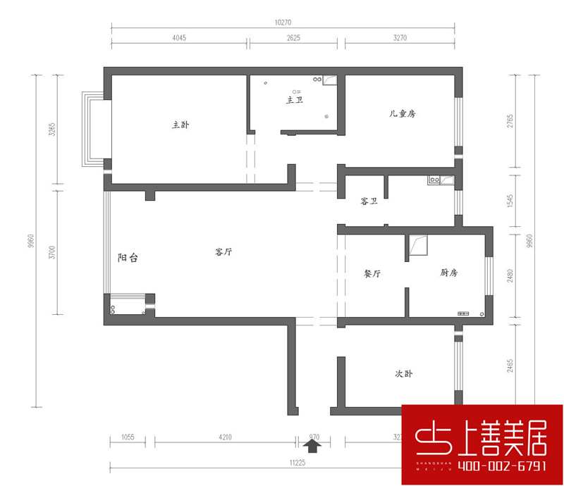 紫晶悦城124平三室两厅现代奢华风格装修效果图原始图