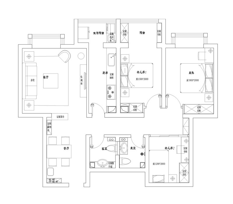 藏龙福地120平新中式