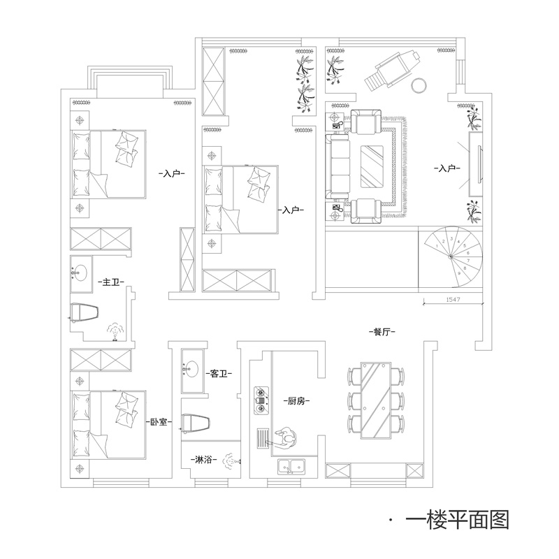 定州爵士山200平五室三厅欧式古典风格装修效果图