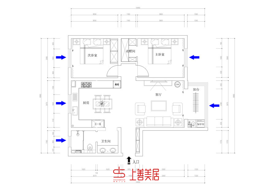 弘达明尚/110㎡/美式轻奢