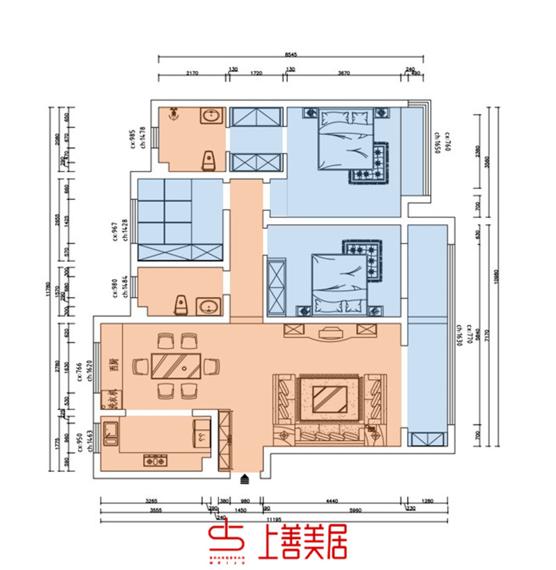 保利东郡/140㎡/美式