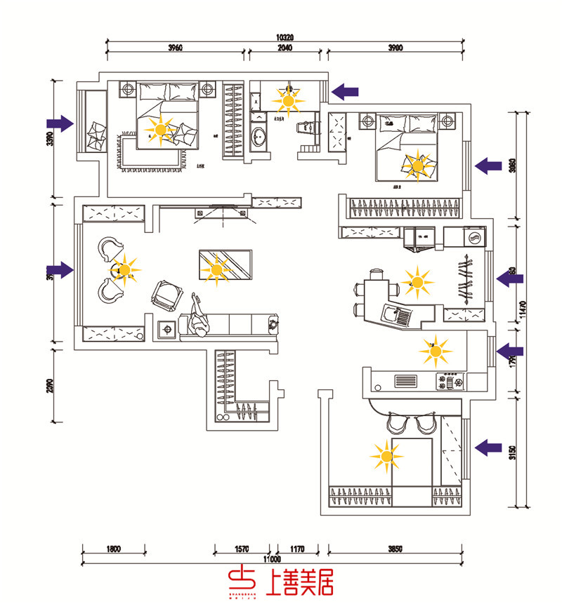 公园城135㎡现代台式