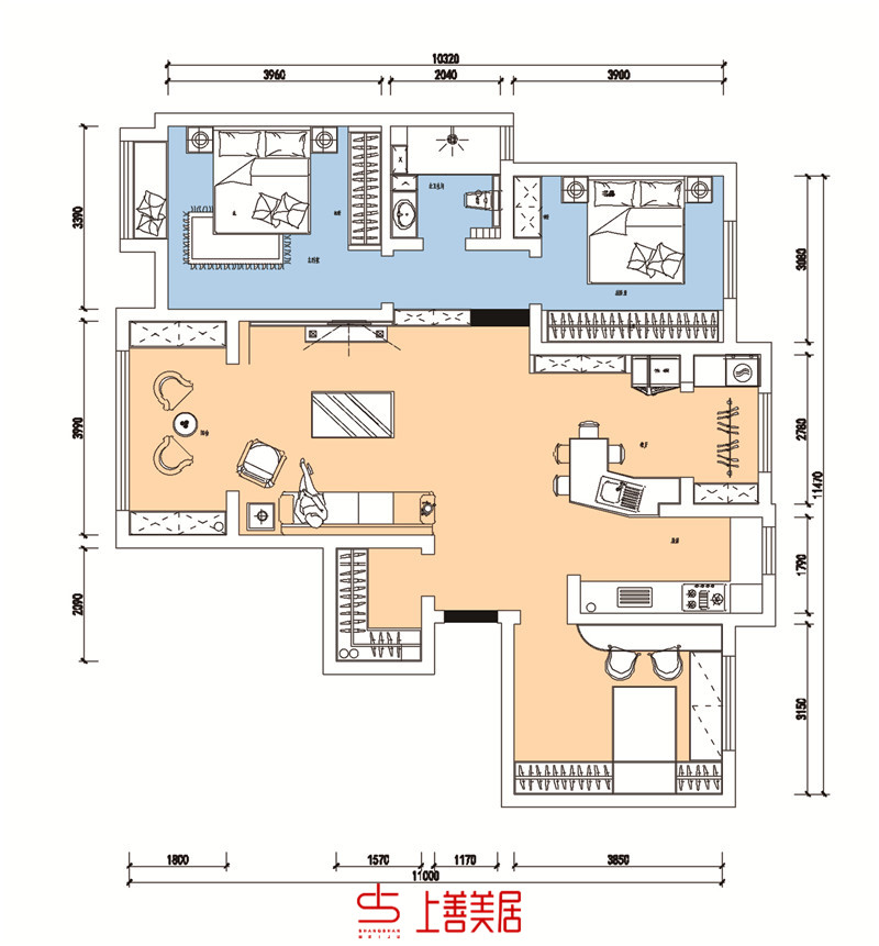 公园城135㎡现代台式