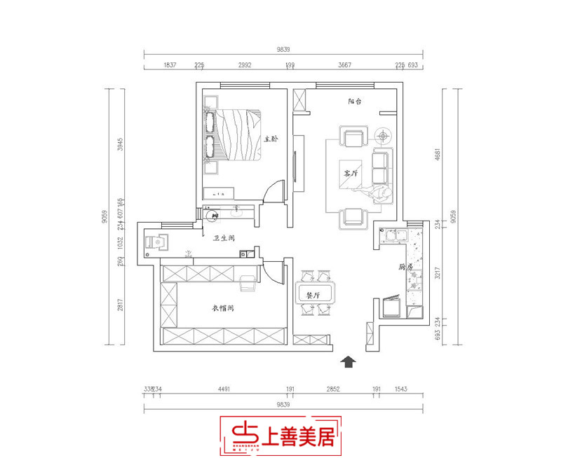 天海誉天下/90㎡/法式风格