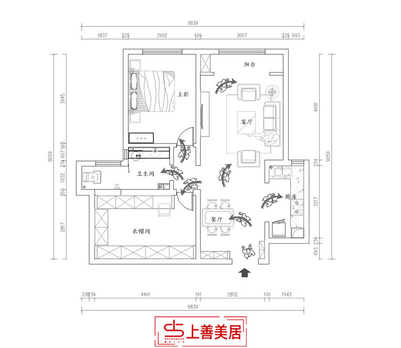 天海誉天下/90㎡/法式风格