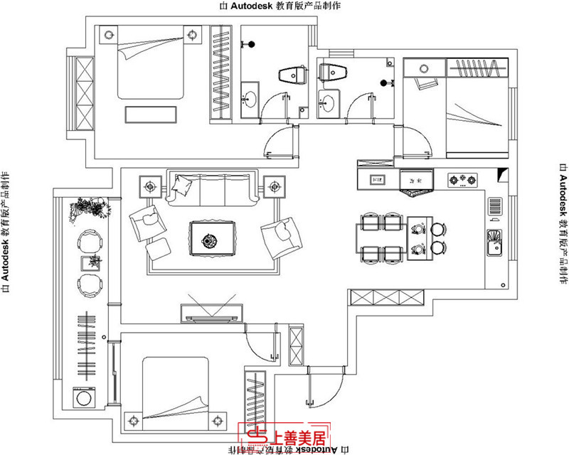 锦绣学府/140㎡/美式