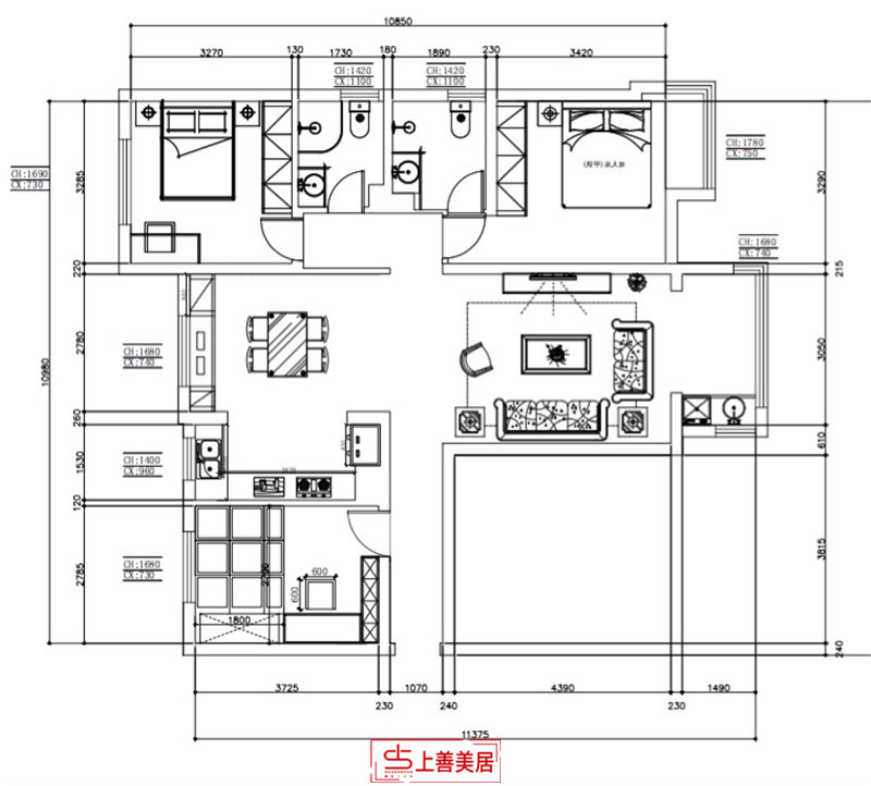 东南智汇城/126㎡/新中式