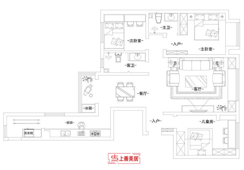 奥体中心/新中式/135平