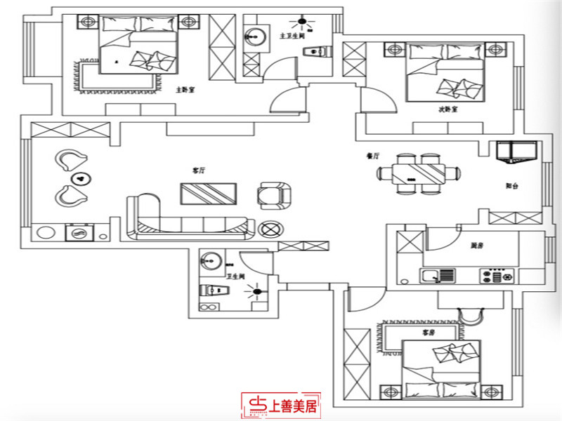 公园城/130㎡/中式