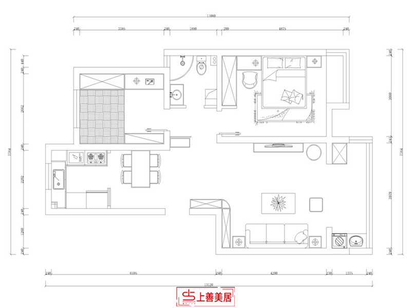 润佳花园/97㎡/新中式