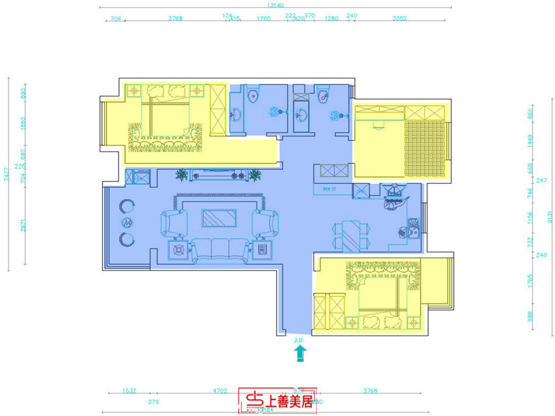 阳光水岸/139㎡/新中式