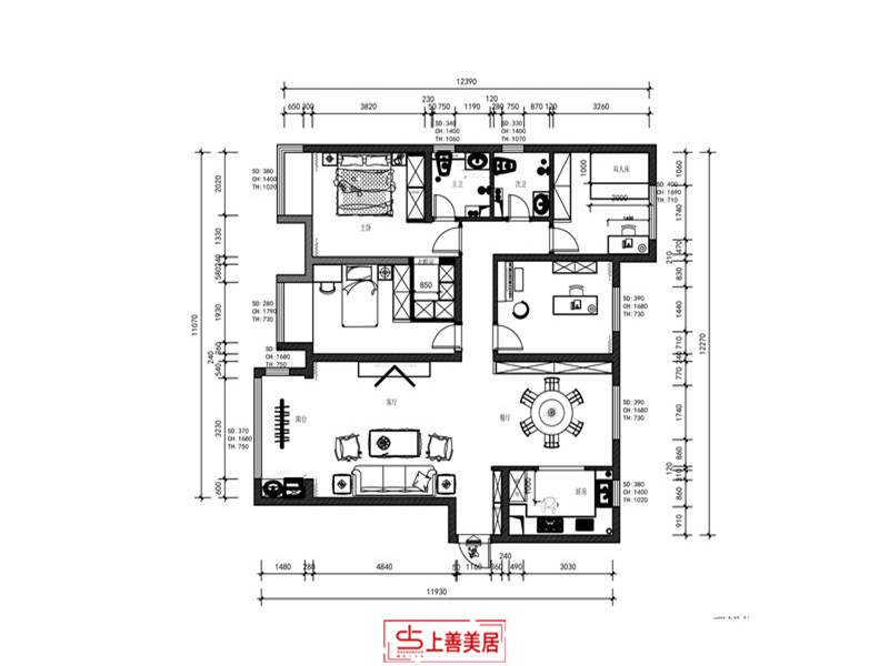 东南智汇城/160㎡/新中式