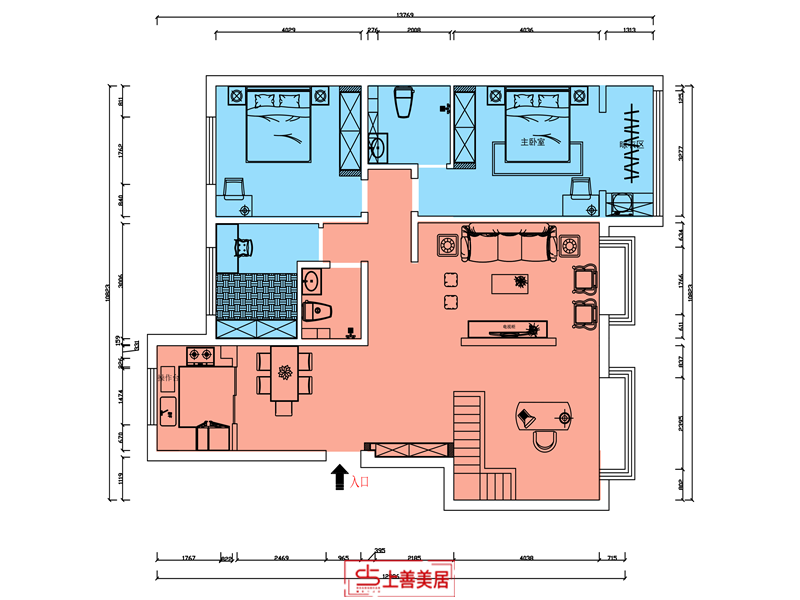 军蔷苑/200㎡/新中式