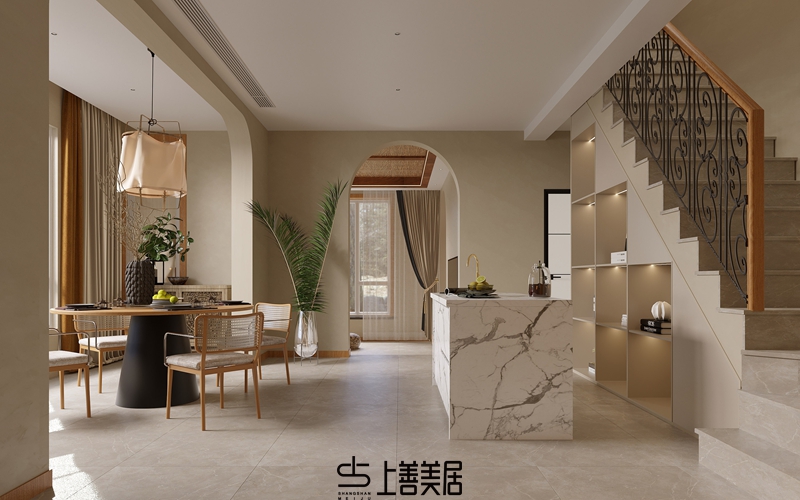 孔雀城350㎡田园风别墅装修设计