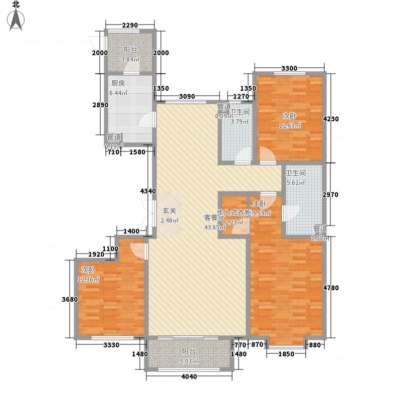 瀚唐3室1厅2卫1厨158㎡户型图