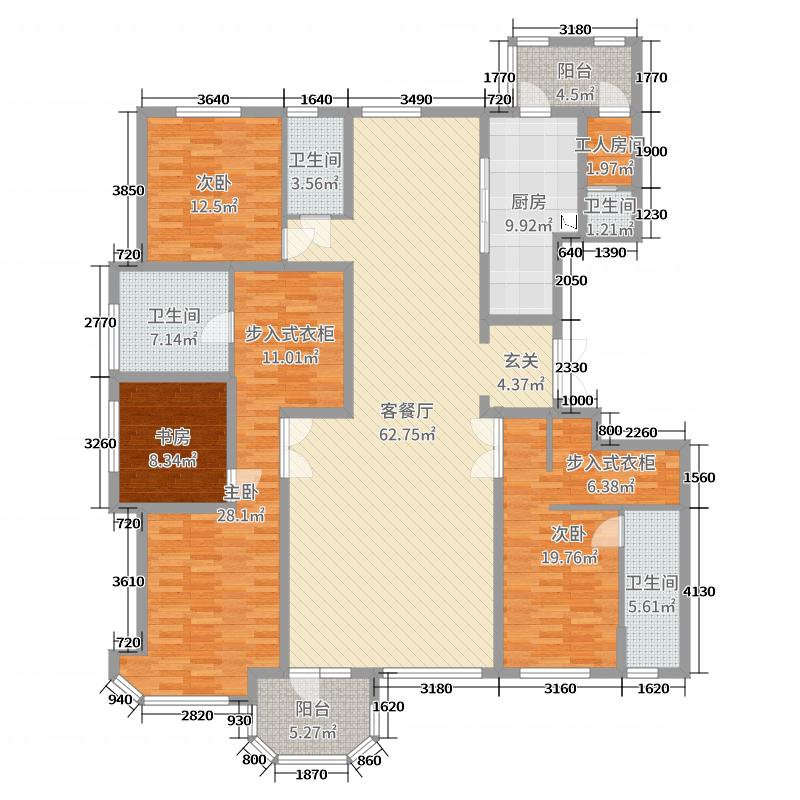 天山九峯4室2厅4卫1厨213.00㎡户型图