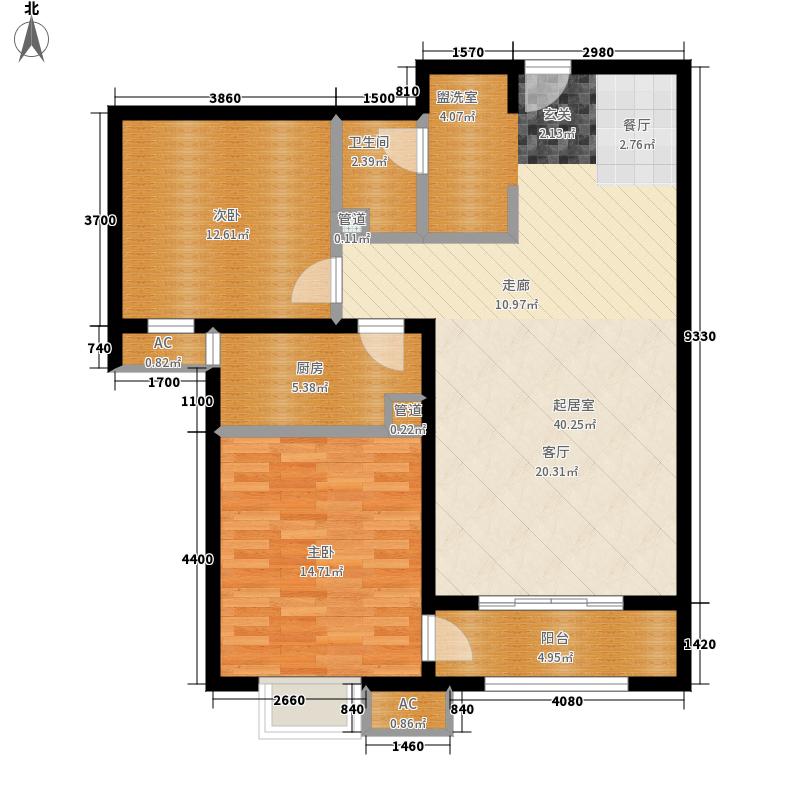 弘石湾2室0厅1卫1厨118.00㎡户型图