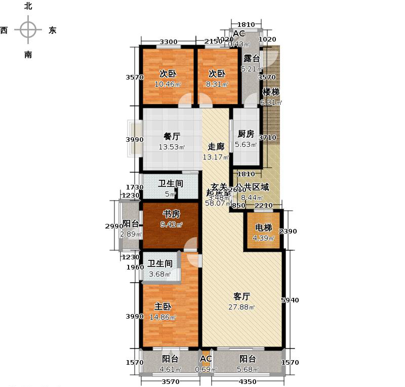 帝王国际4室2厅2卫1厨176.00㎡户型图