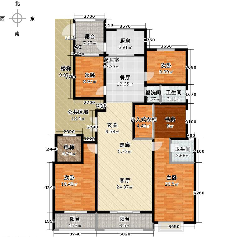 帝王国际4室2厅2卫1厨191㎡户型图