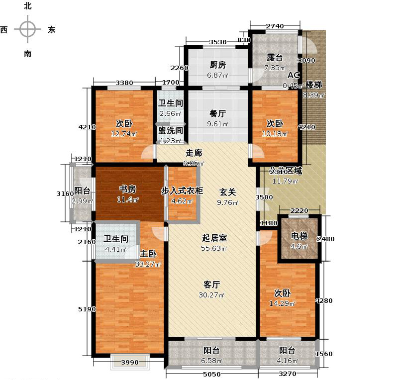 帝王国际4室2厅2卫1厨204.00㎡户型图