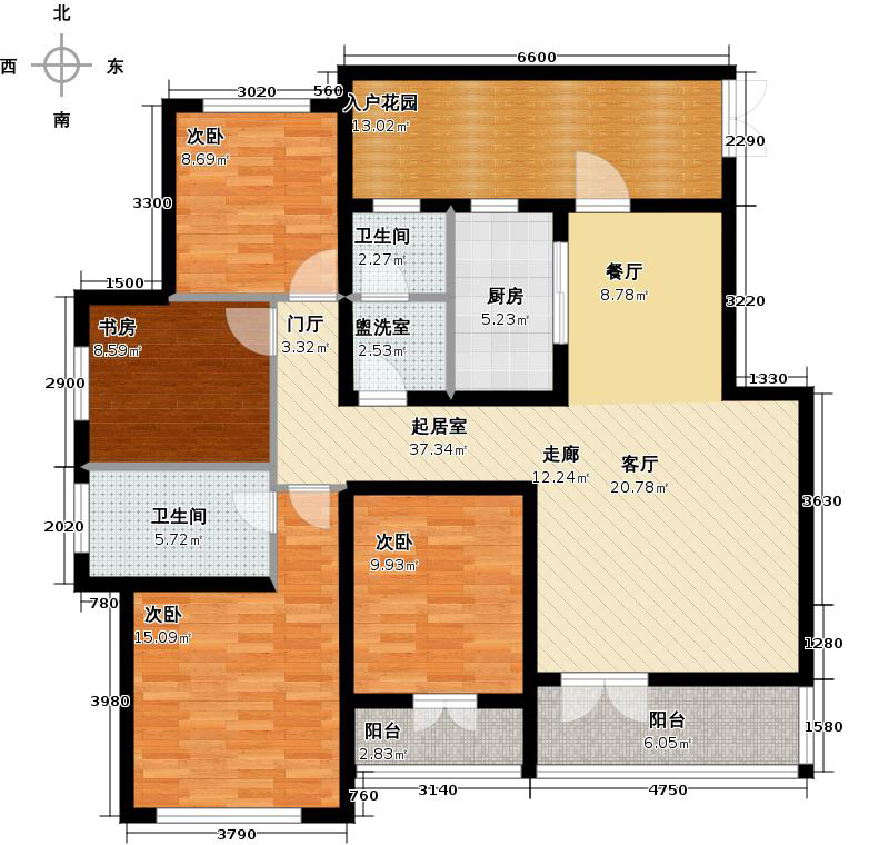 天下锦程4室3厅2卫1厨136.00㎡户型图